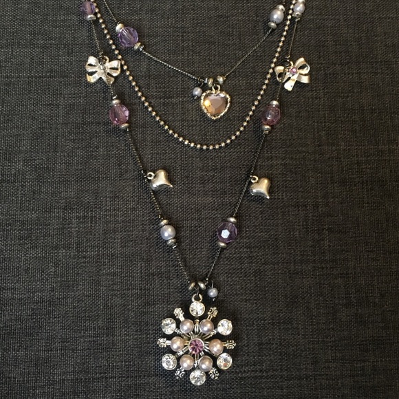 Betsey Johnson triple string snowflake necklace